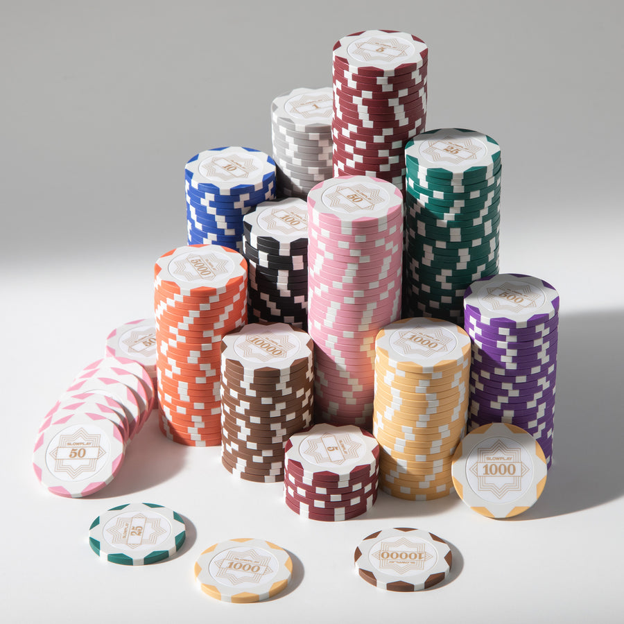 SLOWPLAY Nash Clay Poker Chips | White Gold Edition